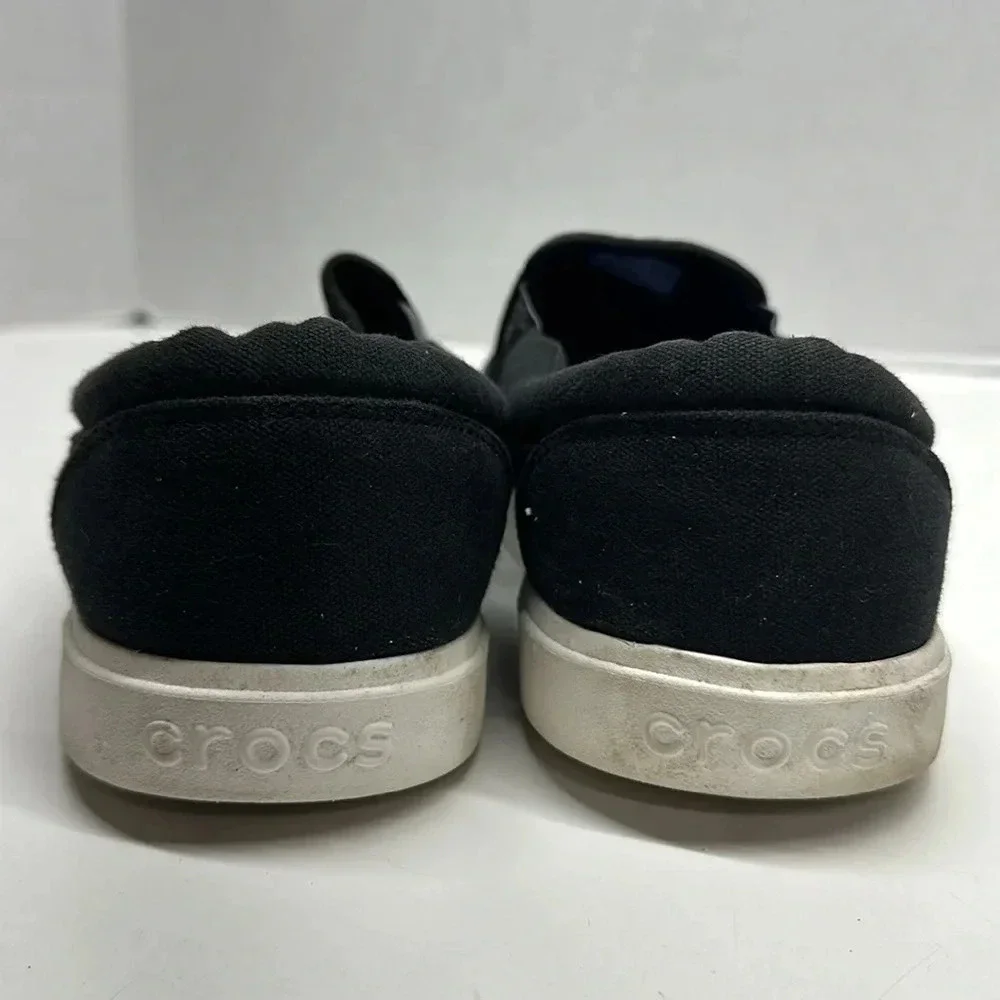 Crocs Citilane Slip On Sneakers Casual Shoes Canvas Black White Mens Size 12